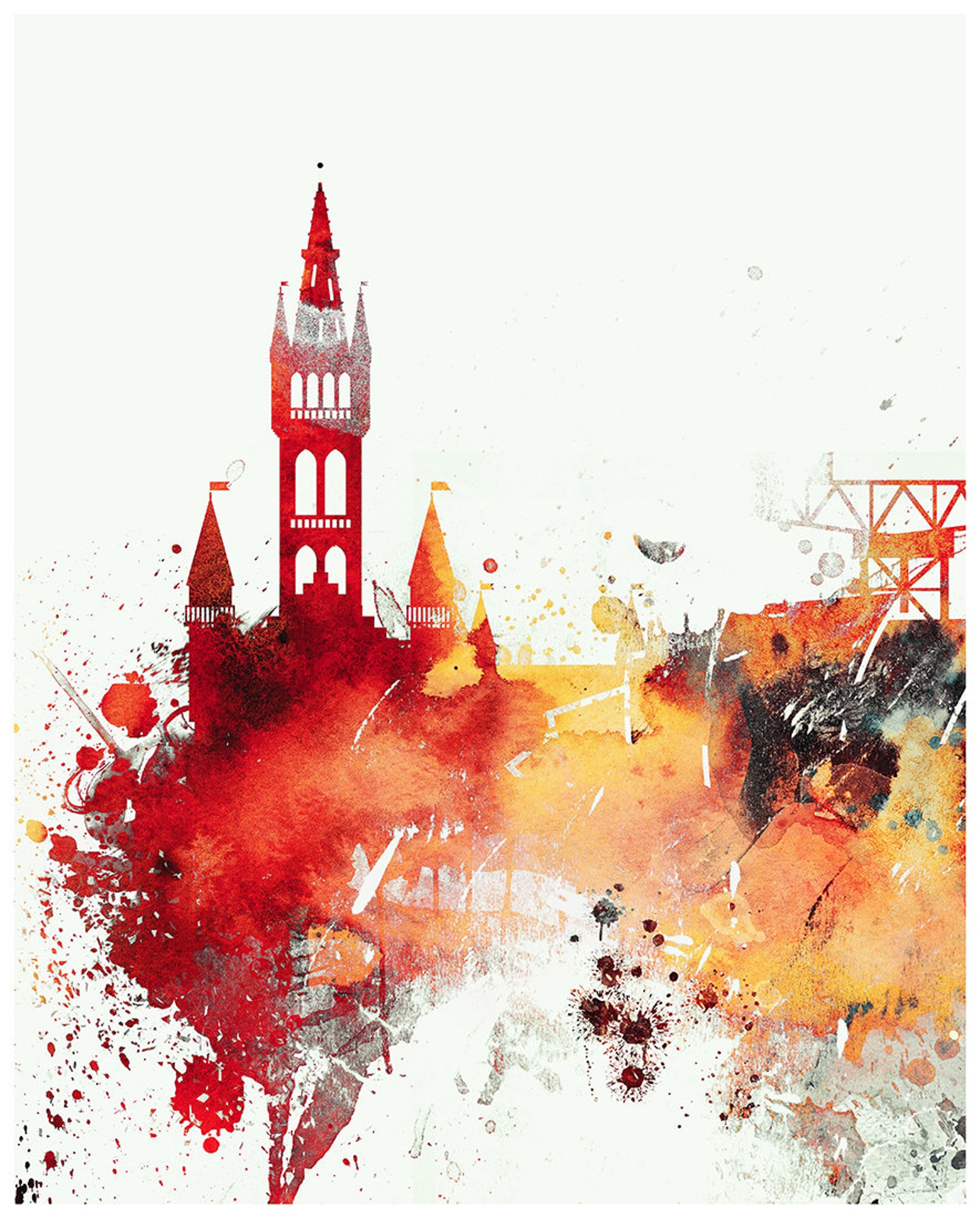 Glasgow Prints Glasgow 3 Pieces Wall Art Triptych of Glasgow Etsy