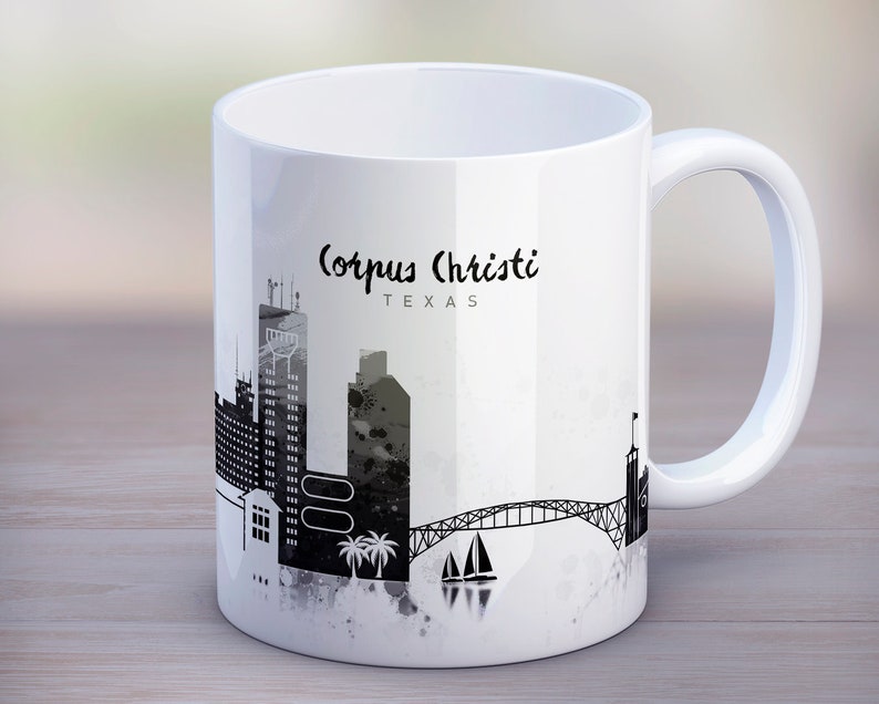 Corpus Christi Coffee Mug Black White Design Cup Texas Mug New Etsy