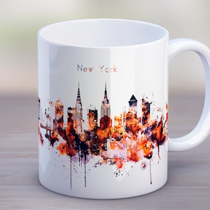NYC Tea Mug, USA City Mug, Coffee Skyline Cup, New York Silhouette, Funny Mug, Kitchen Gift, Travel gift, birthday gift, Mug 11oz 