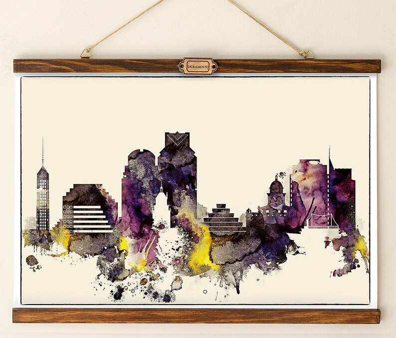Sacramento City Canvas Print Skyline Panoramic Wall Art Etsy