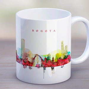 Bogota Coffee Mug Capital of Colombia City Funny Tea Skyline Silhouette Cup Illustration Kitchen Gift Travel gift Work gift, Mug 11oz 