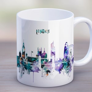 London Coffee Mug, City Mug, Tea Skyline Cup, Silhouette Gifts for her, Funny Mug, Kitchen Art Gift, Travel gift, Home Design Mug, Mug 11oz 