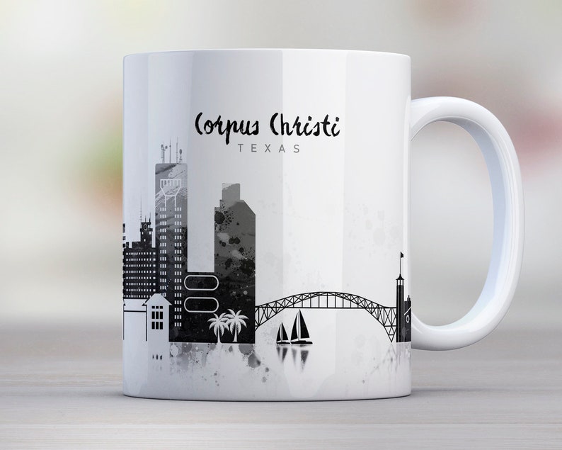 Corpus Christi Coffee Mug Black White Design Cup Texas Mug New Etsy