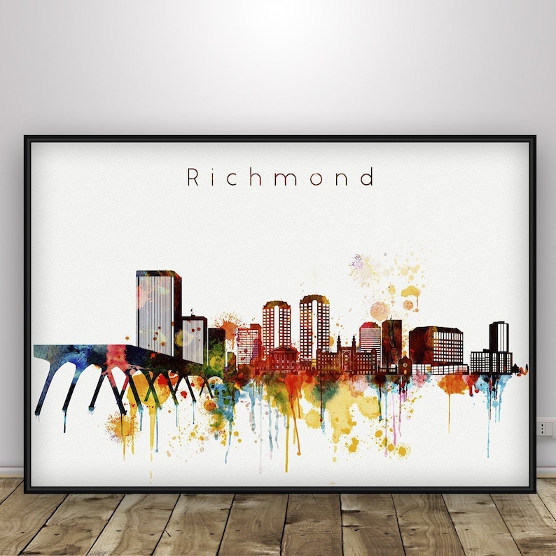 Richmond Skyline Poster Richmond Printable Wall Decor Etsy
