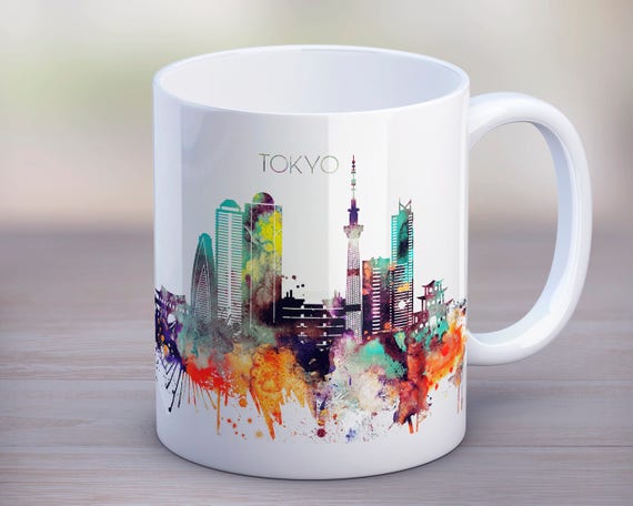 Tokyo City Mug Japan City Mug Skyline Cup Color Silhouette | Etsy