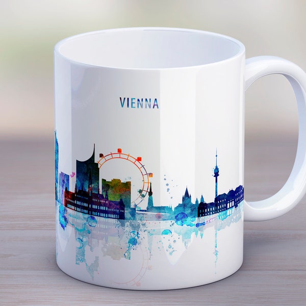 Wenen City Skyline Mok, Oostenrijk Koffiemok, Home Cup, Travel Souvenir, Verjaardag Kerst Jubileum Geschenken Idee, Theemok 11oz