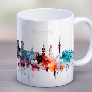 Tea Mug Munich, Germany City Mug, Coffee Cup, Cute housewarming gift, Travel gift, Work gift, Mug 11oz 