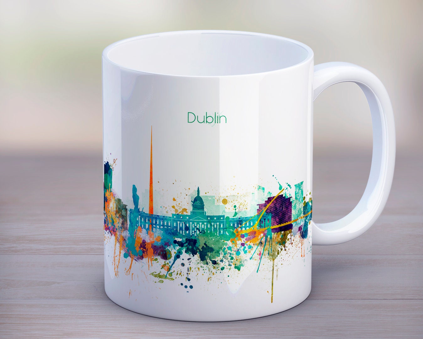 Dublin Coffee Mug Ireland Skyline City Mug Tea Cup Travel Etsy
