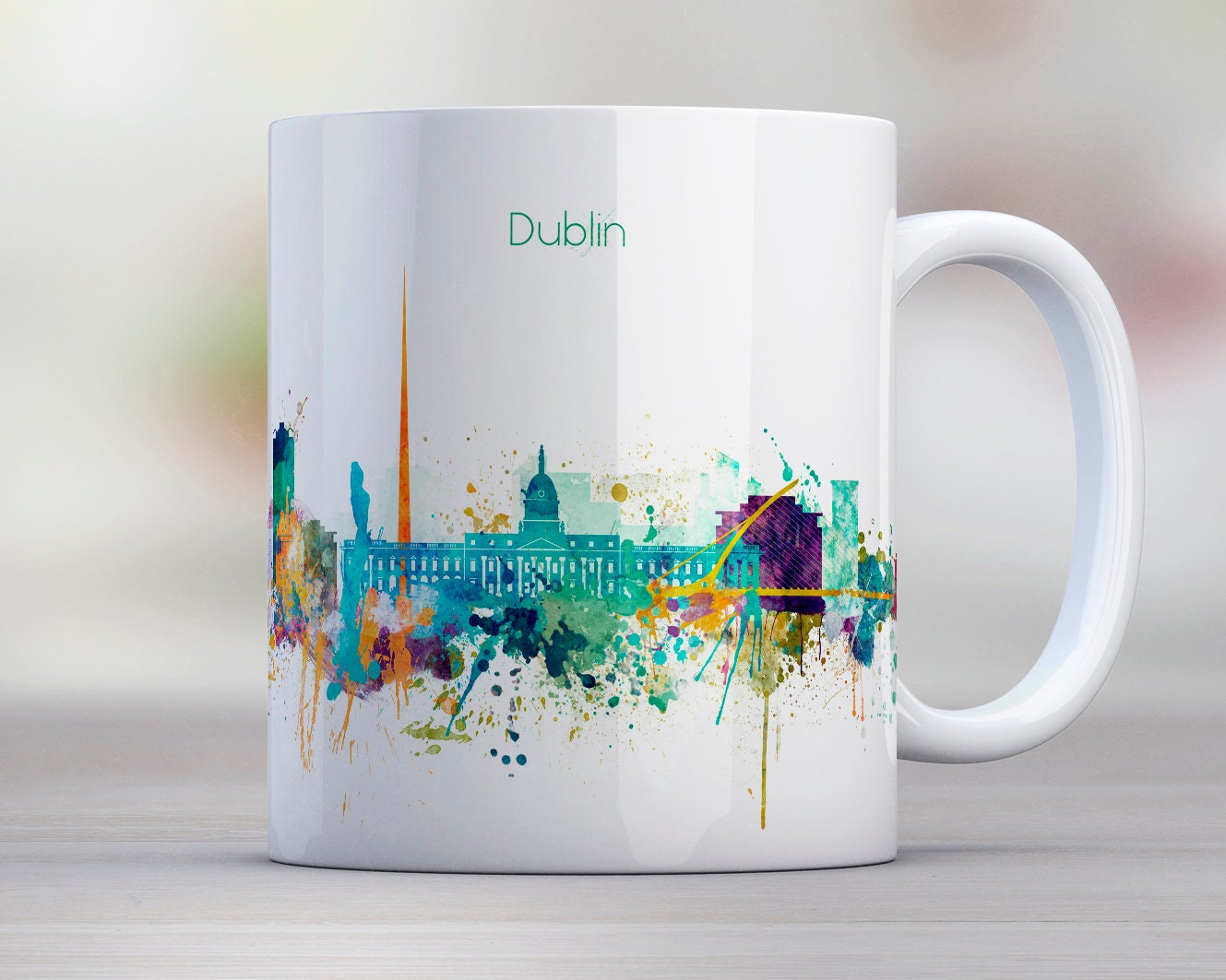 Dublin Coffee Mug Ireland Skyline City Mug Tea Cup Travel Etsy