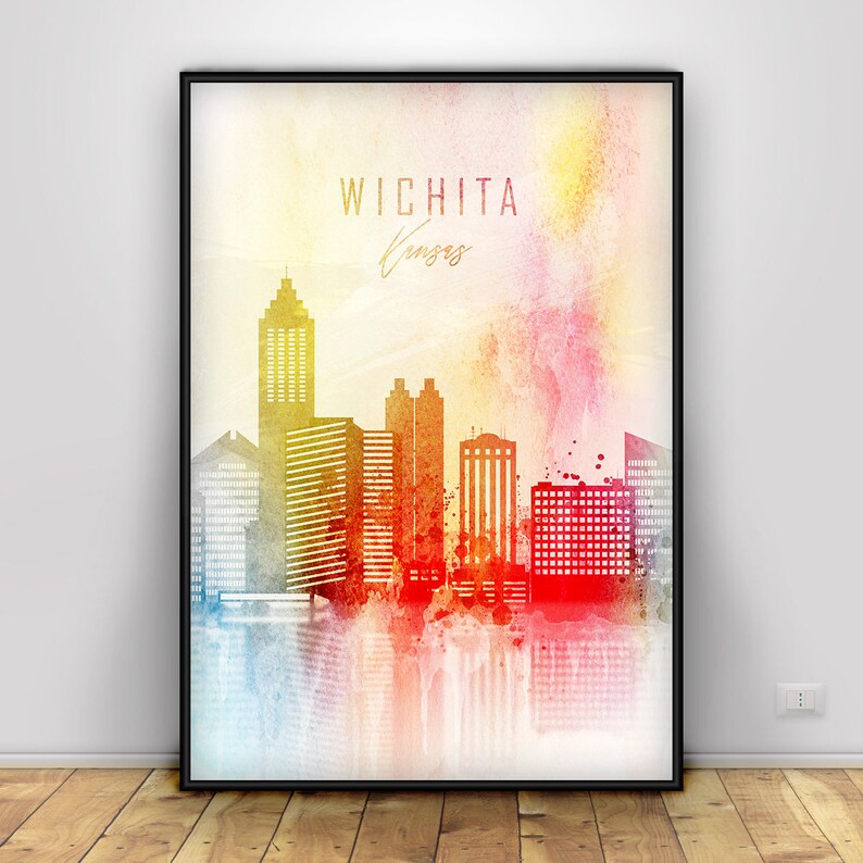 Wichita Art Print Wichita Poster Watercolour Art Print Wall Etsy