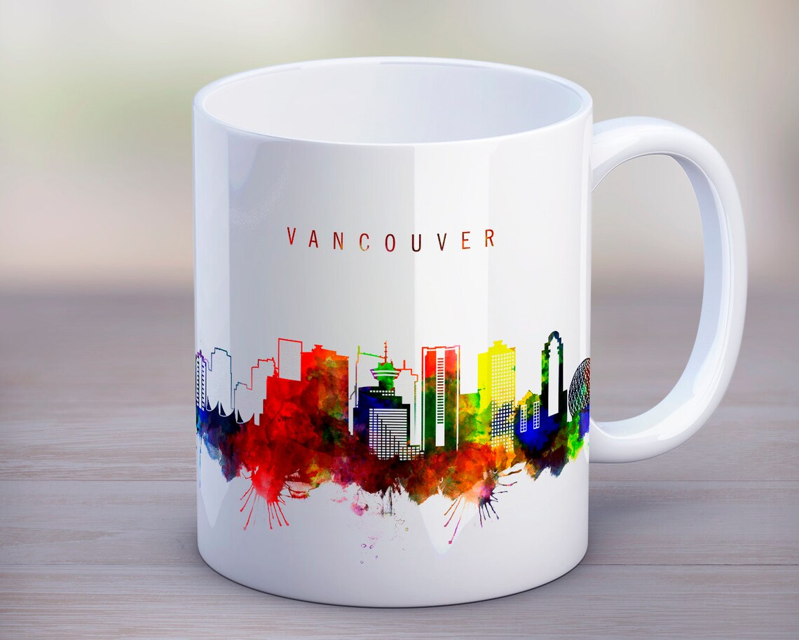 Vancouver Unique Tea Mug Canada Cityscape Mug Skyline Cup Etsy
