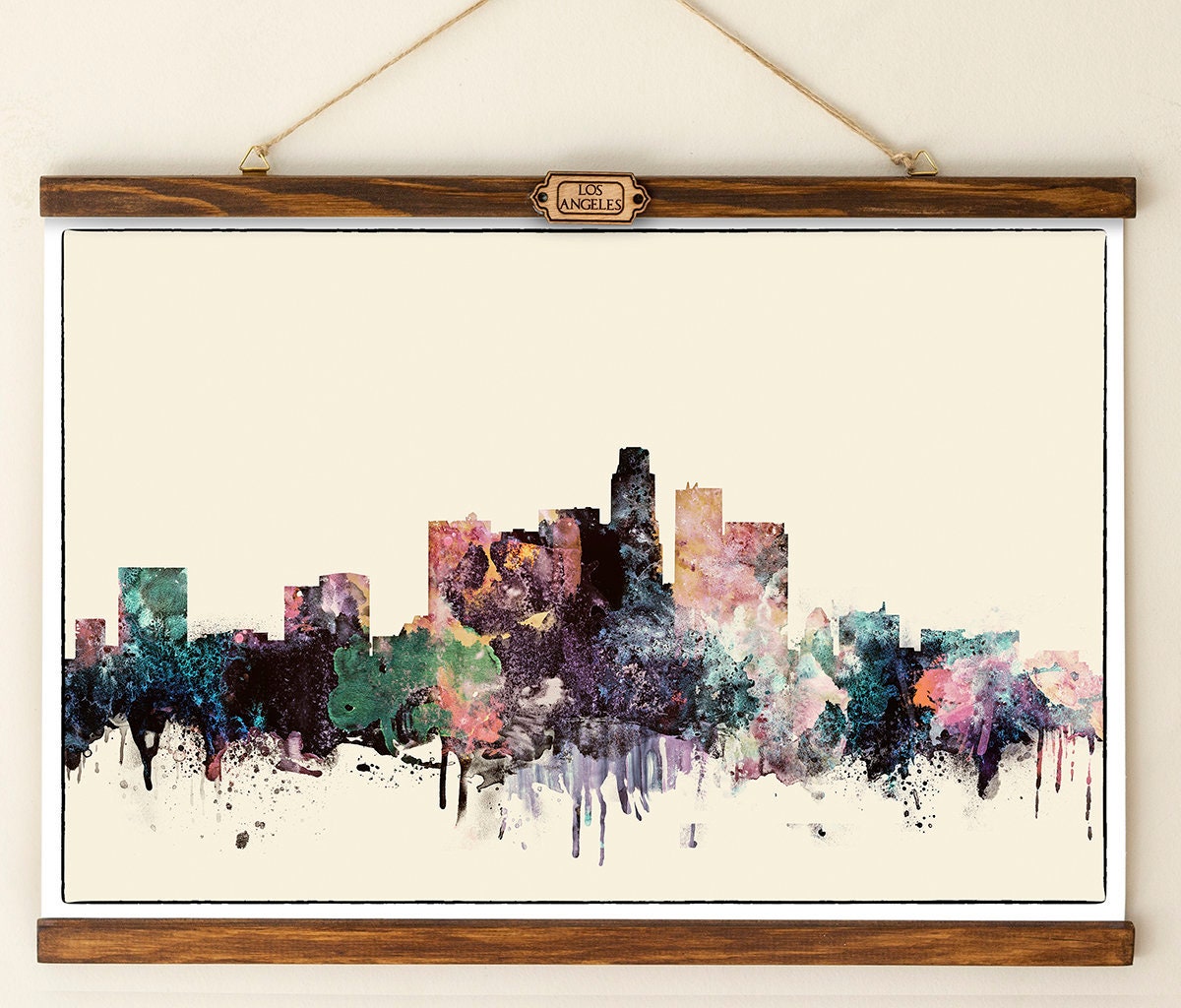 Los Angeles Canvas Wall Art Print Wall Hanging Skyline LA Etsy UK