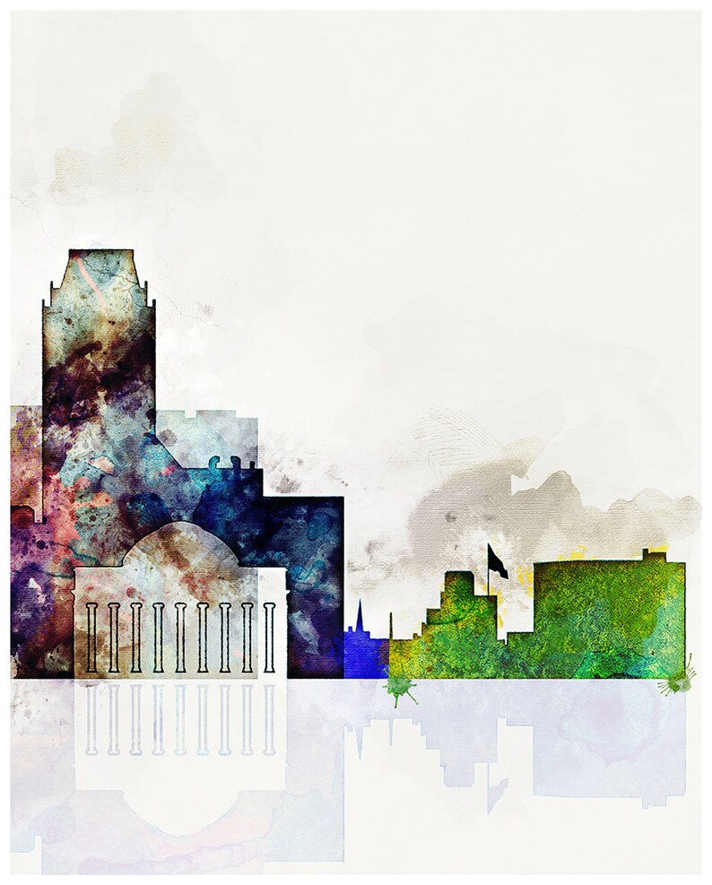 Tulsa 3 pieces wall art triptych of Tulsa skyline Tulsa Etsy