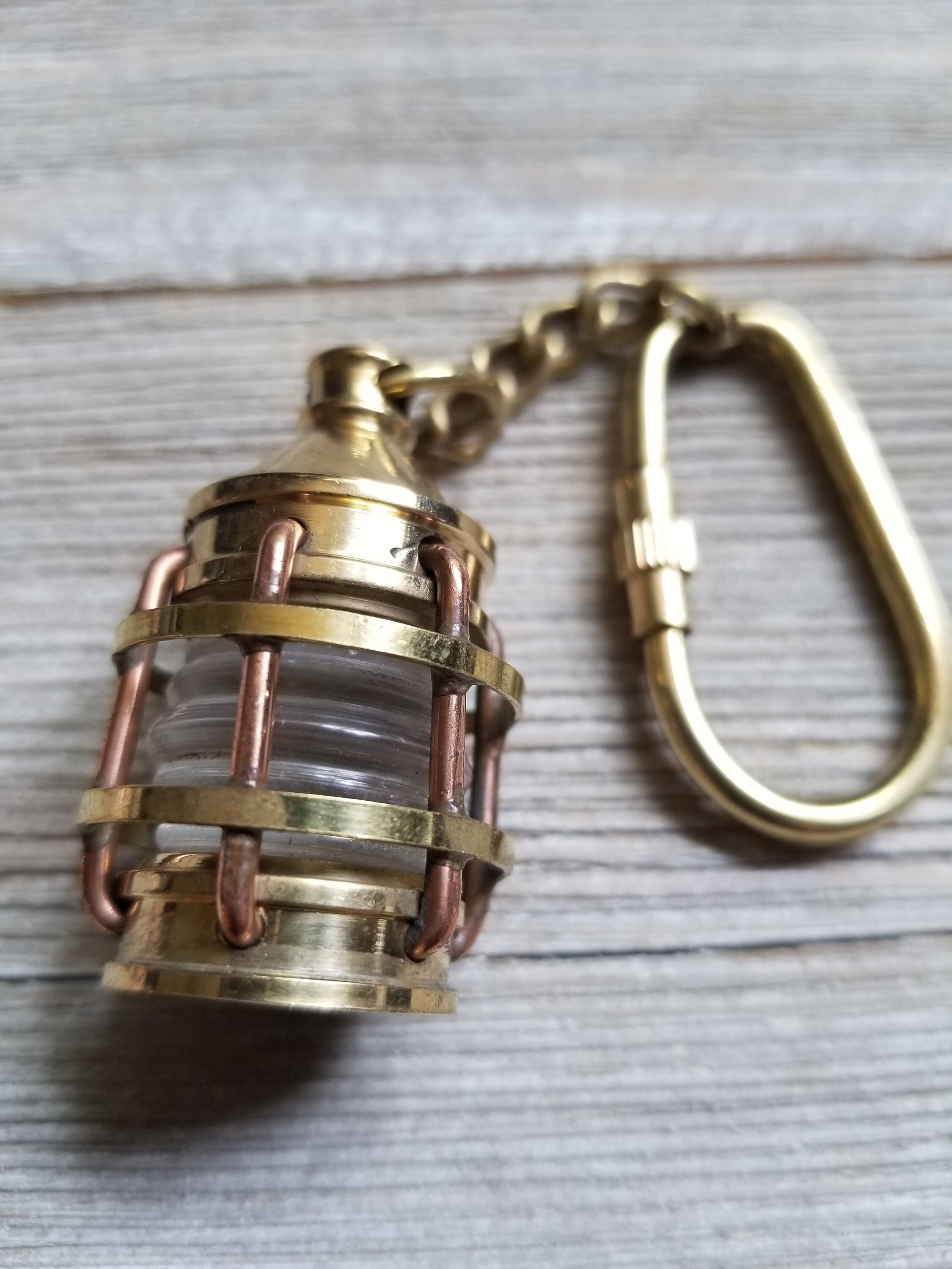 Brass Nautical Lamp Keychains Lot Of 10 Marine Collectible Keychain