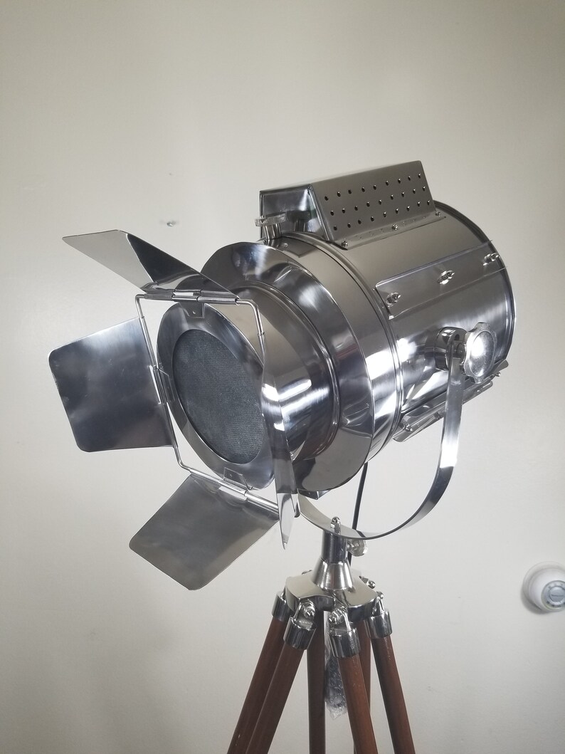 Hand Crafted Studio Floor Lamp Nautical Marine Search Light Image 0