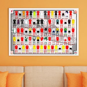 Liverpool History of Jerseys Digital Poster A2 Size