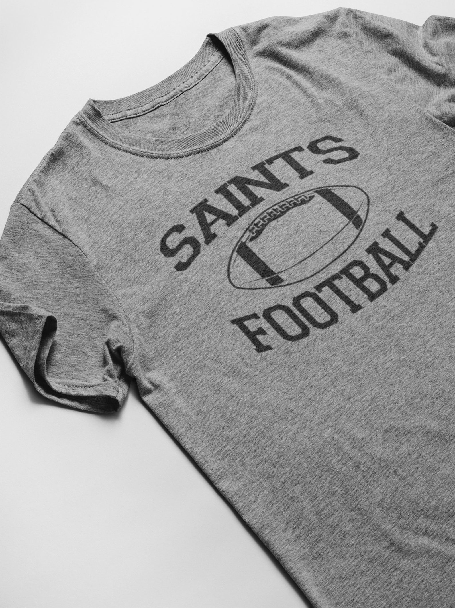 SAINTS FOOTBALL T-shirt&hellip;soft Grey Vintage Old School Prep - Etsy