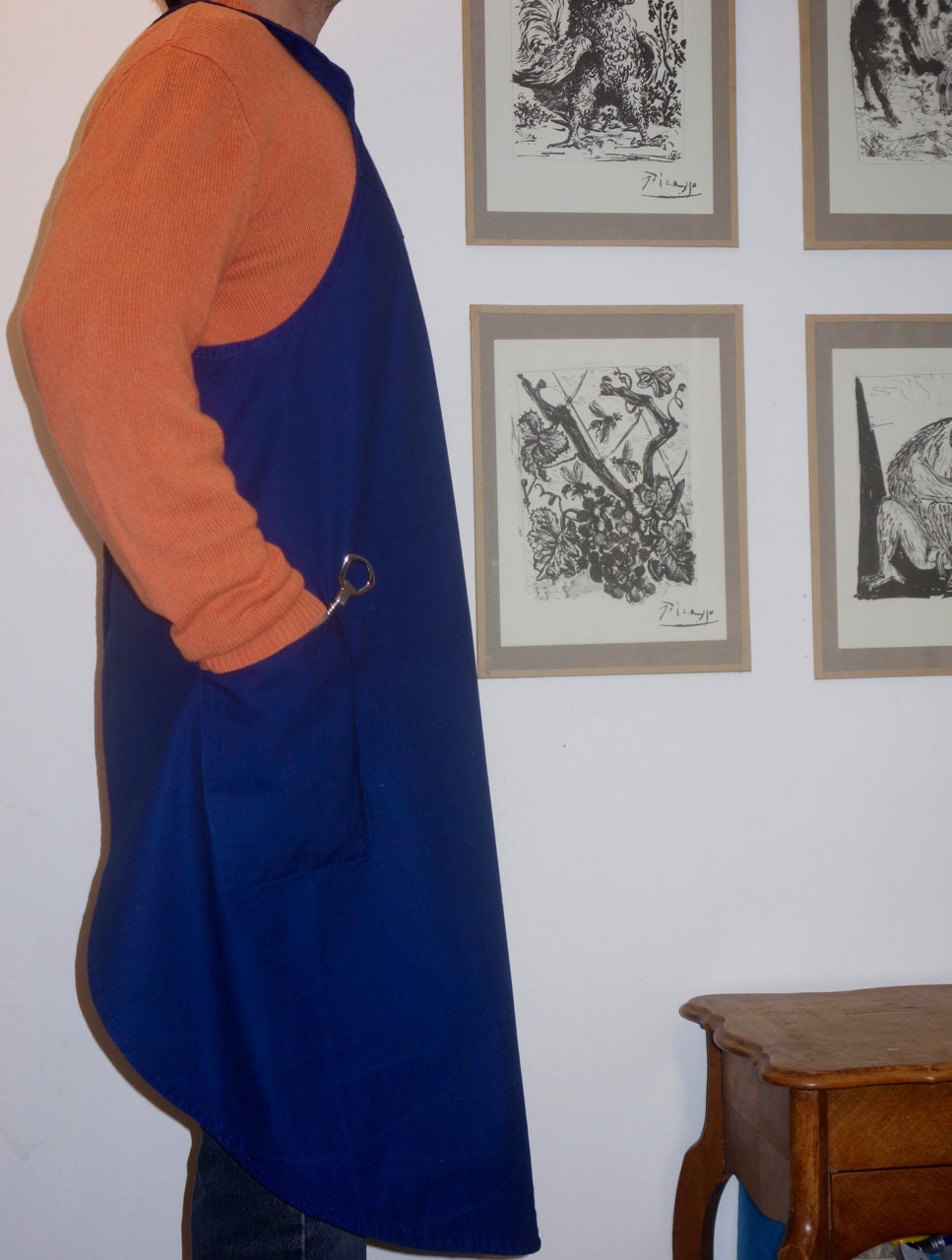 Tablier Adulte Mixte en Coton Indigo Naturel