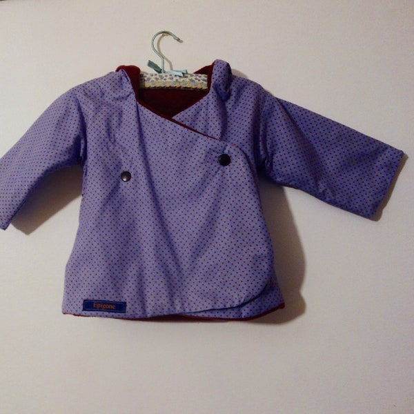 veste polaire à capuche coupe japonaise taille 2 ans