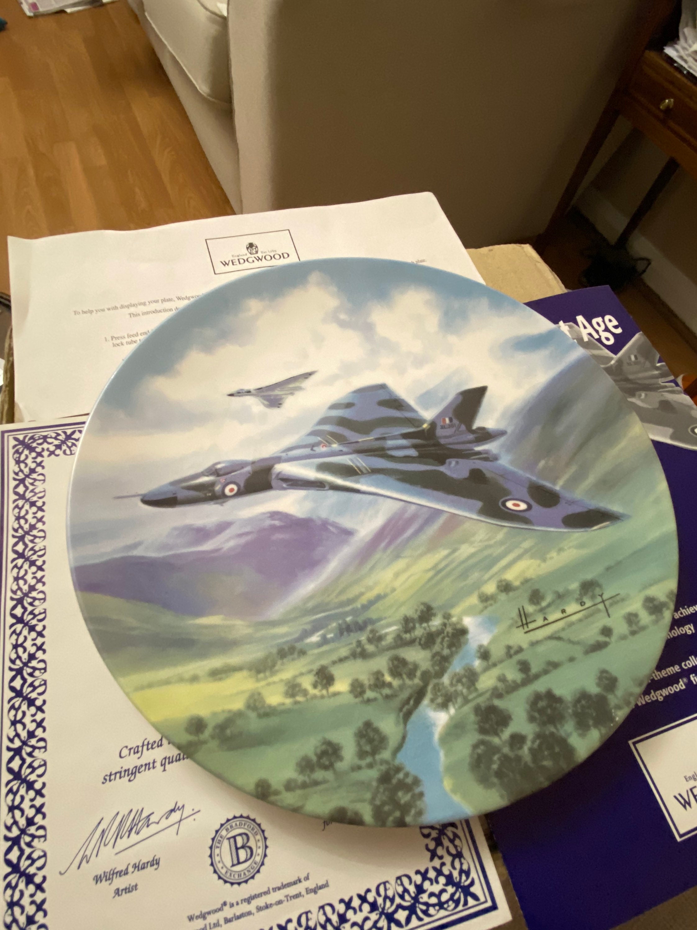 Signed Wedgwood plate called Thunder IN The Hills