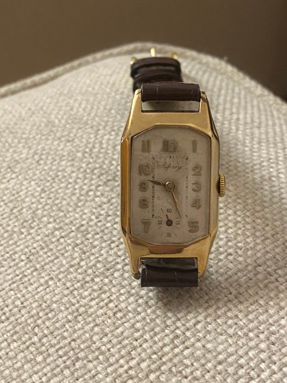 Rare Art Deco Asprey watch 9ct gold