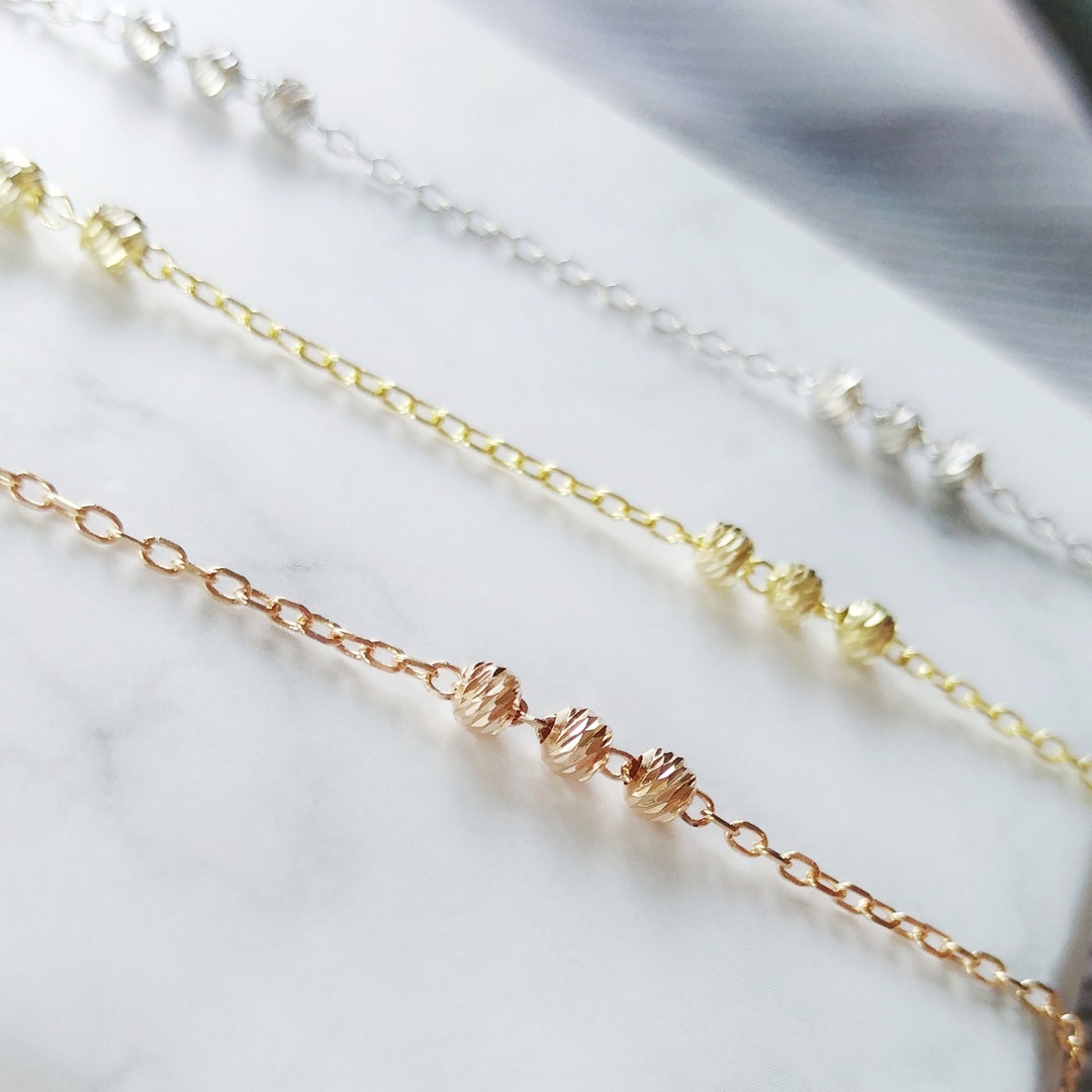 Sterling Silver Anklet, Rose Gold Anklet, Gold Anklet, Women Anklets