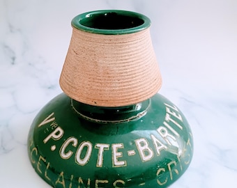 Vintage French Cote-Baritel Lyon Advertising Match Striker – Forest Green Bistro Barware