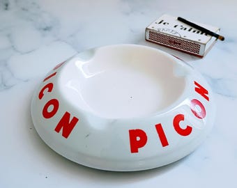 Vintage French Picon Advertising Ashtray, Paris Cafe Decor, Bistro Barware