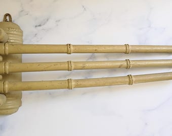 Vintage French Faux Bamboo Swivel Towel Rack – Farmhouse Kitchen, Antique Country Decor