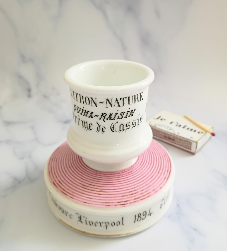 Antique French Pink Crozet Creme de Cassis Advertising Match Striker - Paris Bistro Decor Barware Bild 2