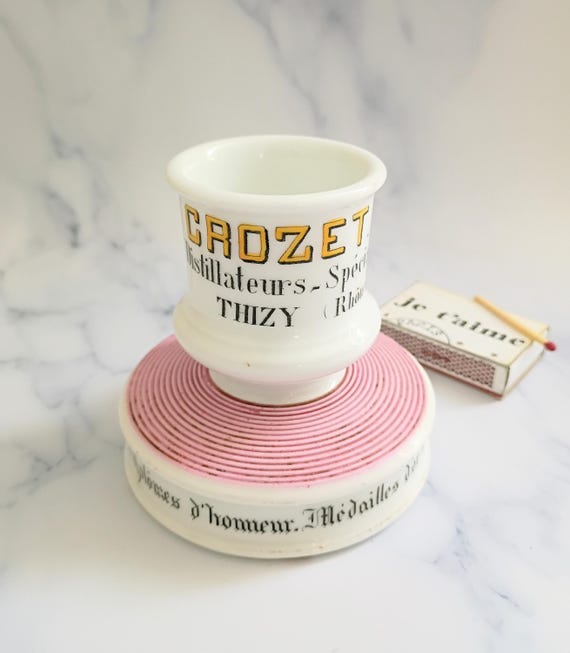 Antique French Pink Crozet Creme de Cassis Advertising Match Striker - Paris Bistro Decor Barware