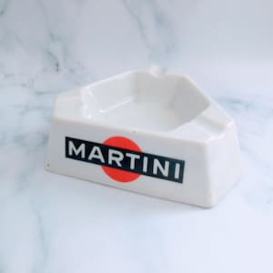 Vintage French Martini Ashtray – Retro Bistro Advertising Ashtray, Mid-Century Bar Decor, French Gift for Him
