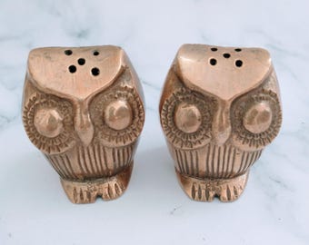 Vintage Brass Owl Incense Holders – Pair, 1970s French Decorative Figurine