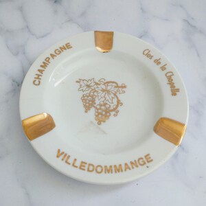 Petite Vintage French Clos de la Chapelle Champagne Ashtray – Limoges Villedommange Vintage Champagne Ashtray, French Gift