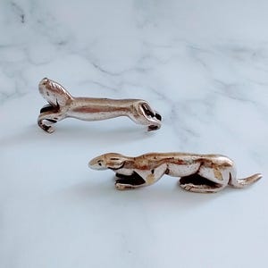 2 Antique French Silver Animal Knife Rests – Vintage French Silver Stamped Horse & Dog Knife Rests, Lovely French Table Utensil Rests