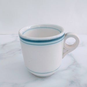 Antique Pretty Petite French Brulot Blue Stripe Cup Mug