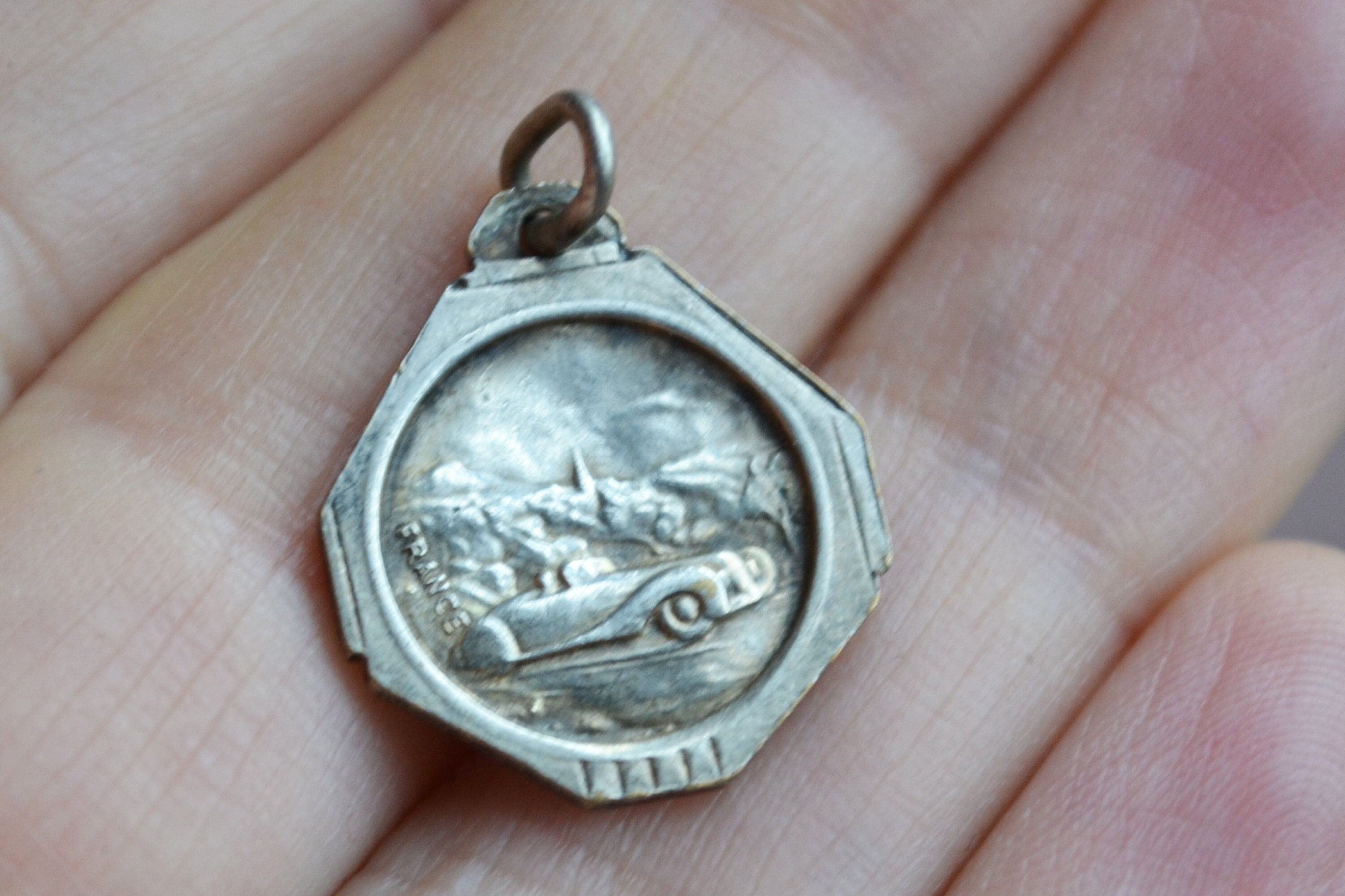 Saint-Christophe, Religieux Rare Français, Antique, Pendentif Médaille Religieuse, Porte-Bonheur