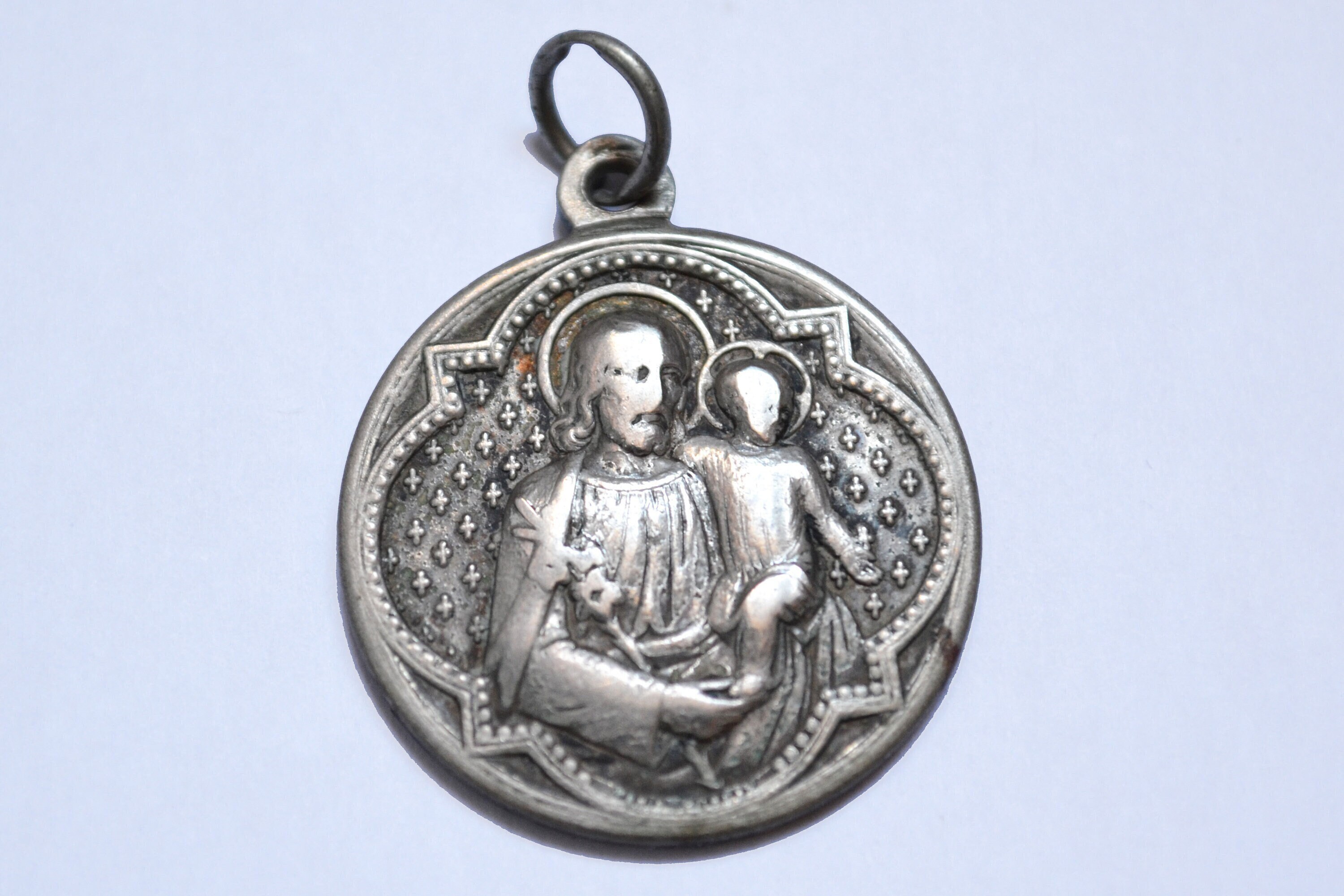 Enfant Jésus, Jésus, Médaille Religieuse, Grande Ancienne, Antique France, Cadeau Religieux, Ange, P