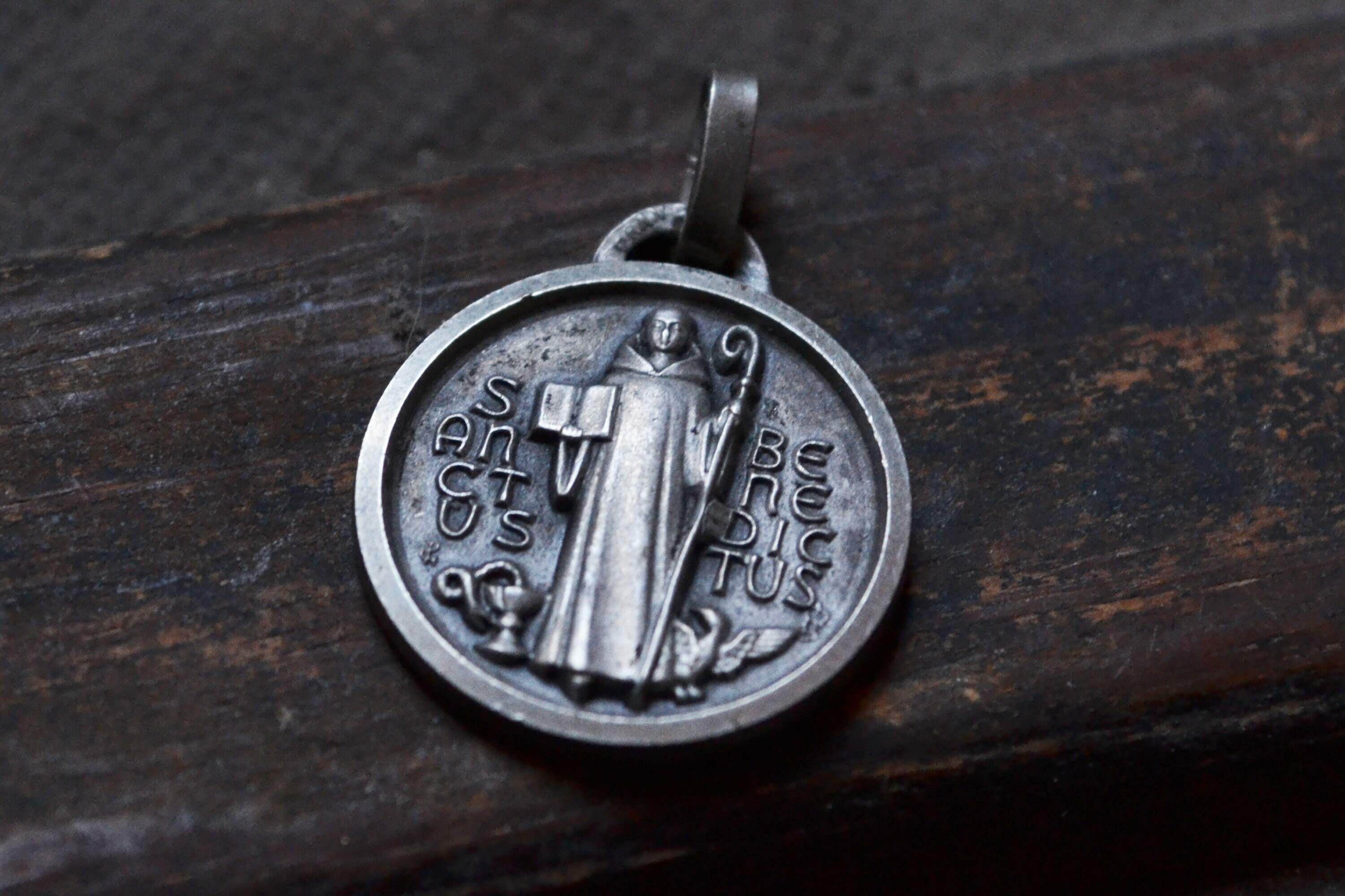 Médaille, Saint-Benoît, Vintage, Pendentif Religieux, Benedictin
