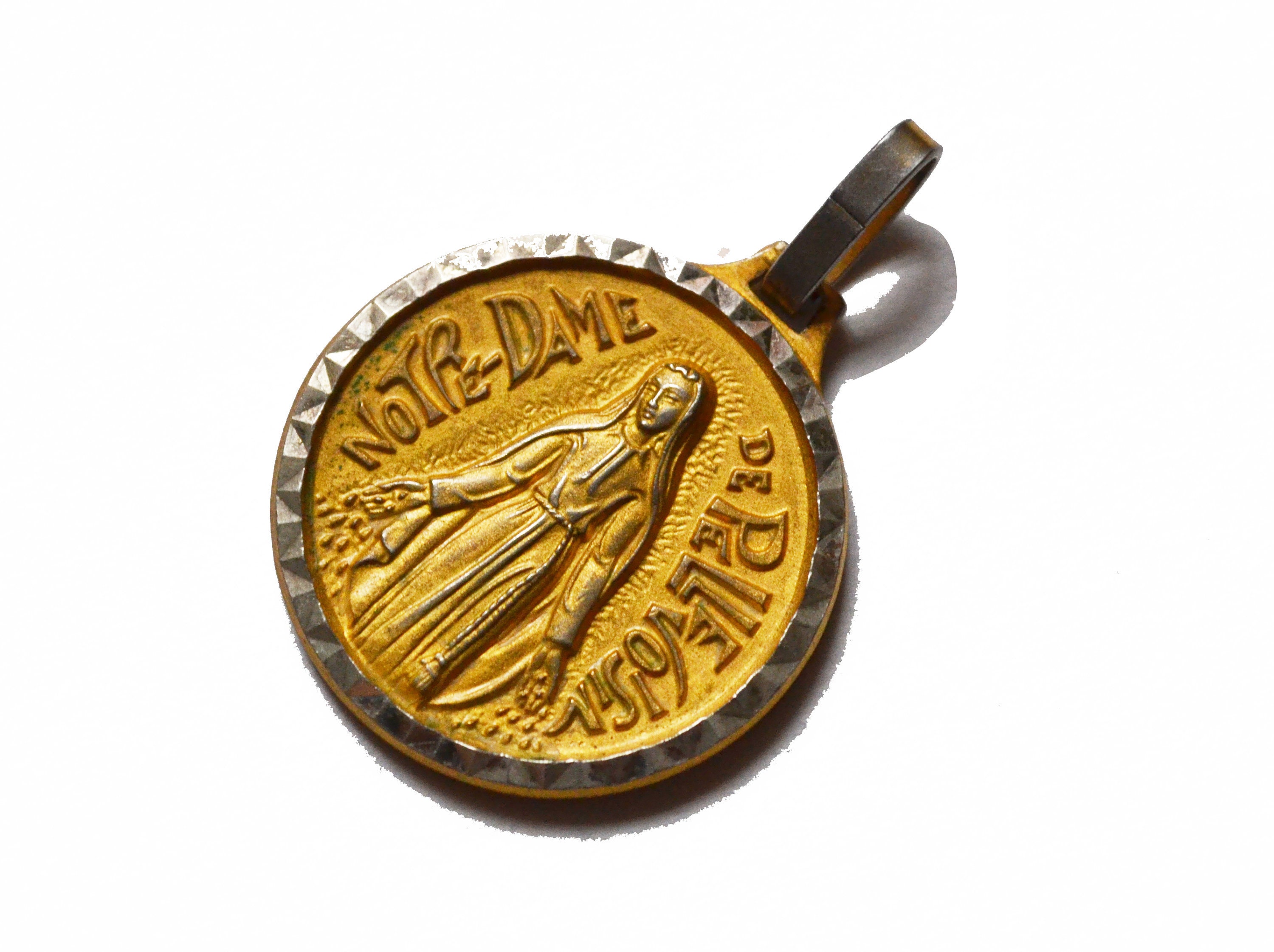 Notre Dame de Pellevoisin, Miséricorde, Médaille Religieuse, Français, Moderniste, Vintage Pendentif