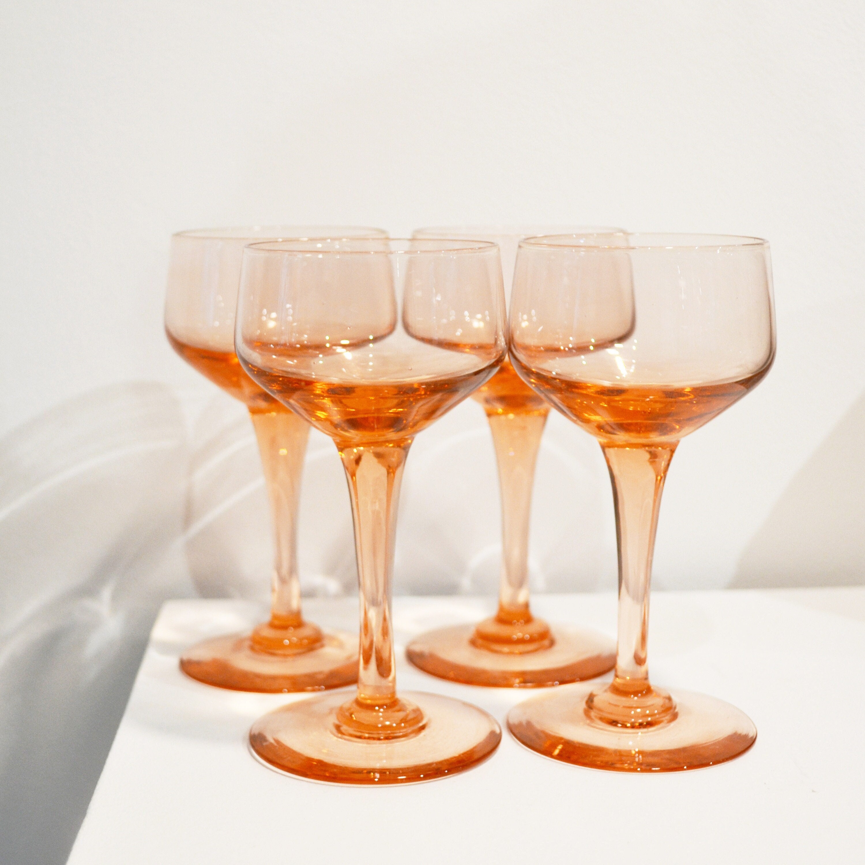 Lot de 4 Verres Apéritifs, France, Verres Roses, Verres Digestif, Mariage, Apéritif, Mariage