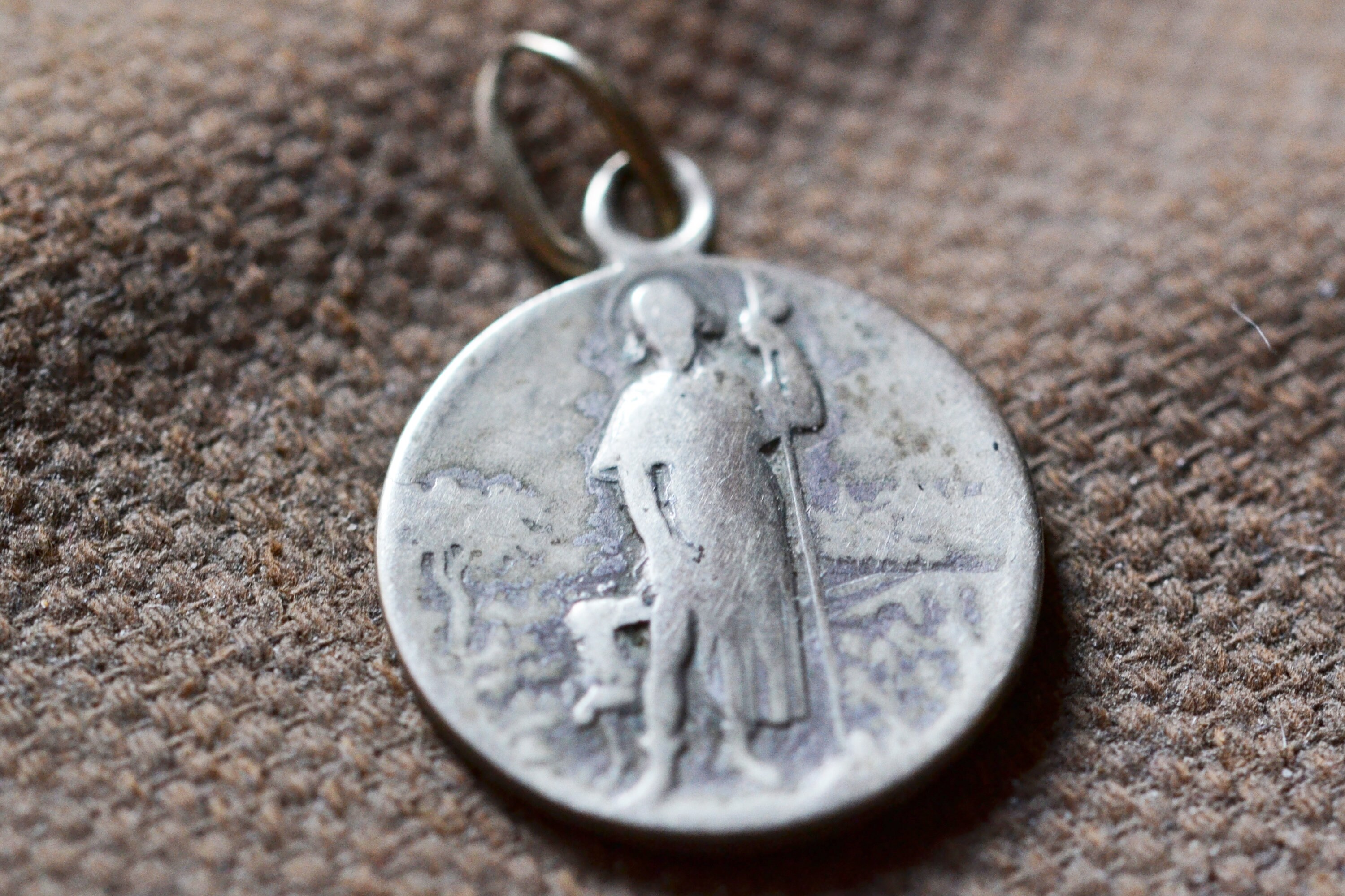 Médaille Religieuse, Très Ancienne, Patinée, Icône, Antique Français.