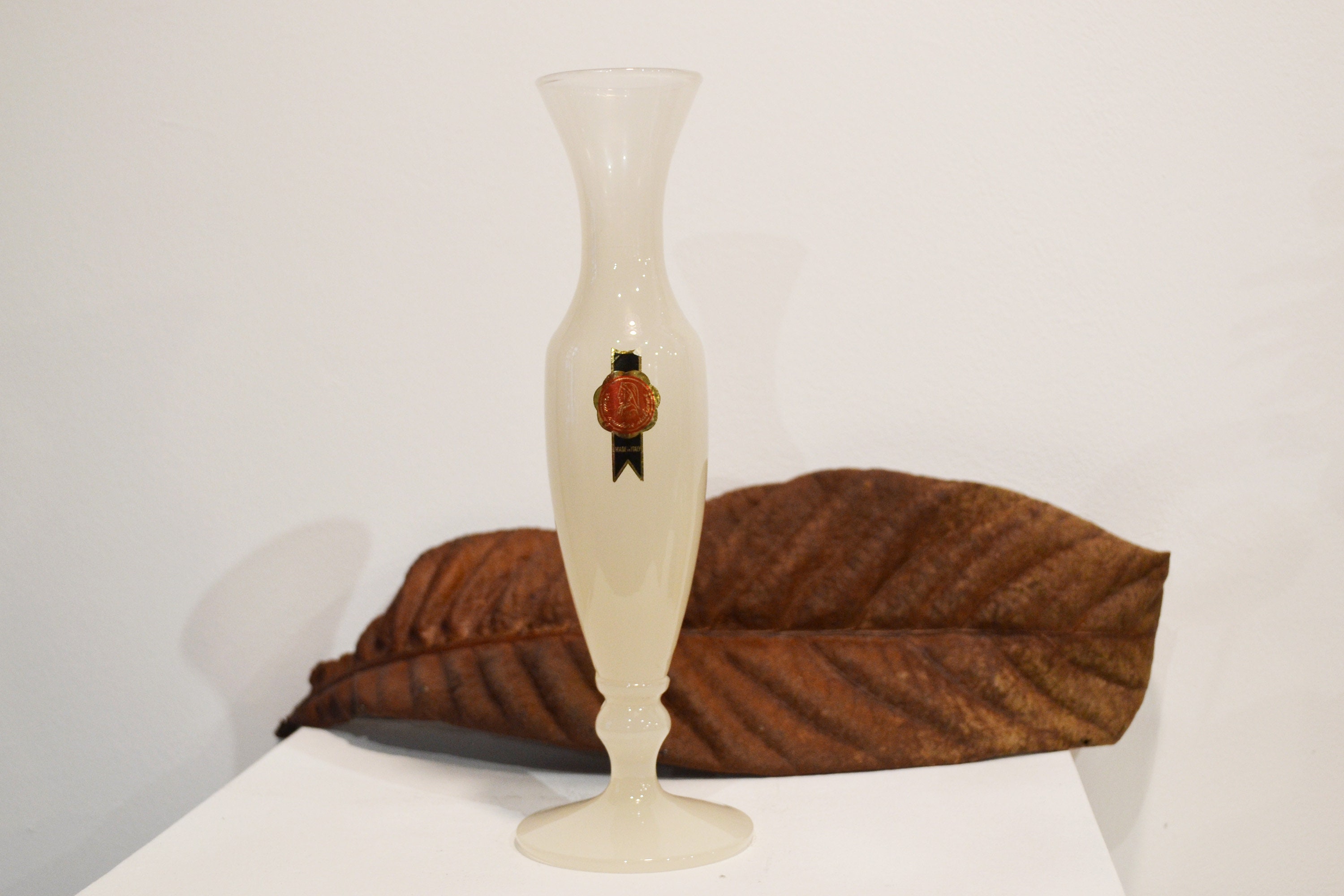 Vase Ancien, Verre Opaline, Vase Vintage, Rose Blanc Poudré, Laiteux, Pastel, Opale, Antique, Solifl