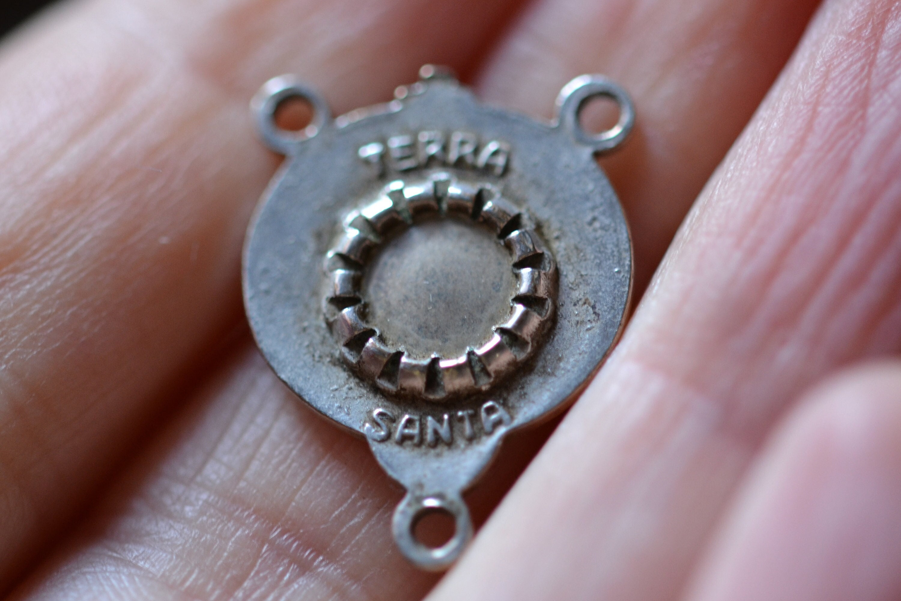 Reliquaire Vintage, Relique de Nazareth, Jerusalem, Croix Jerusalem, Basilic L'annonciation, Souveni