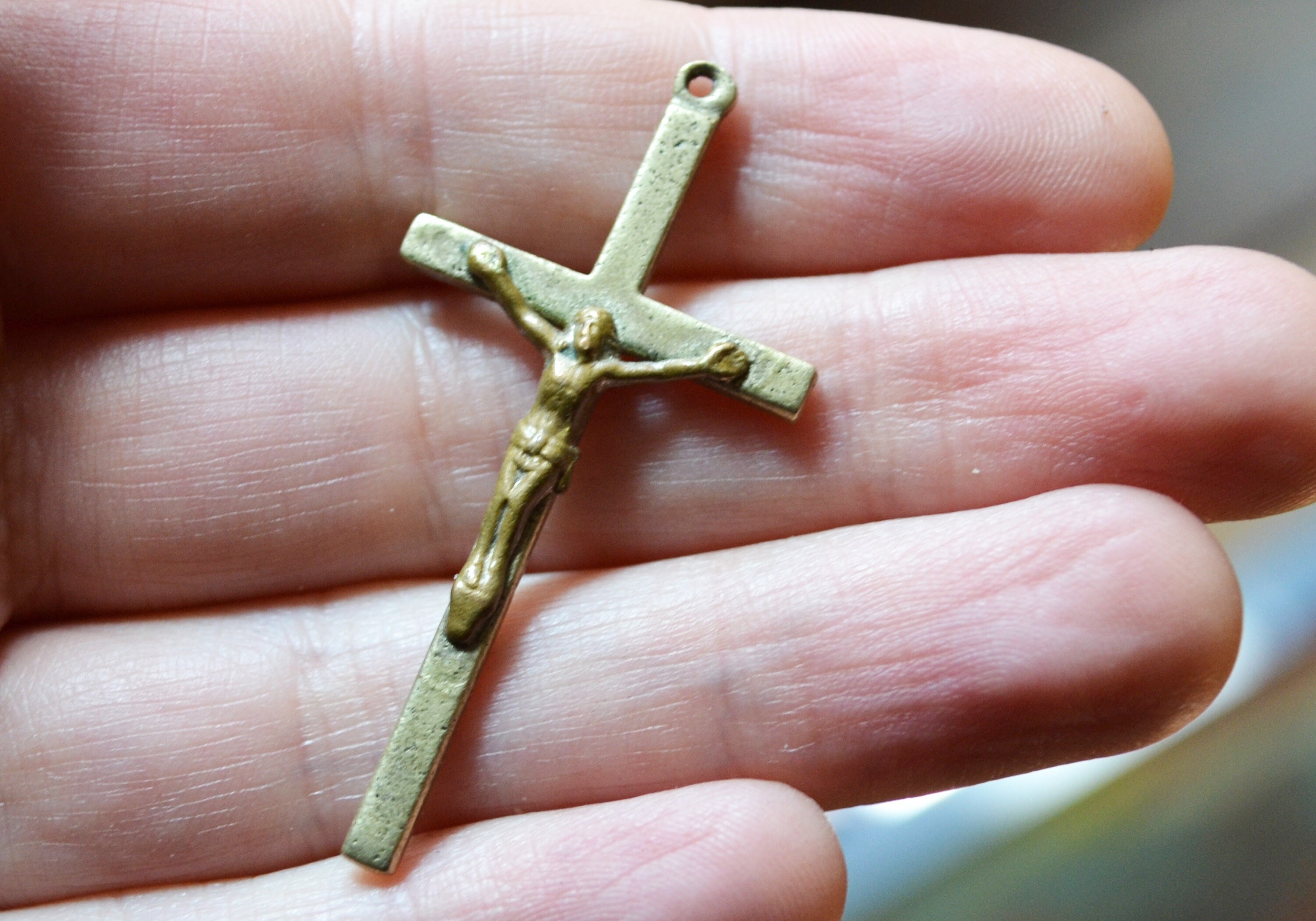 Crucifix, Crois, Vintage, Antique, Cadeau Religieux, Couleur Or, Jésus-Christ, Catholique