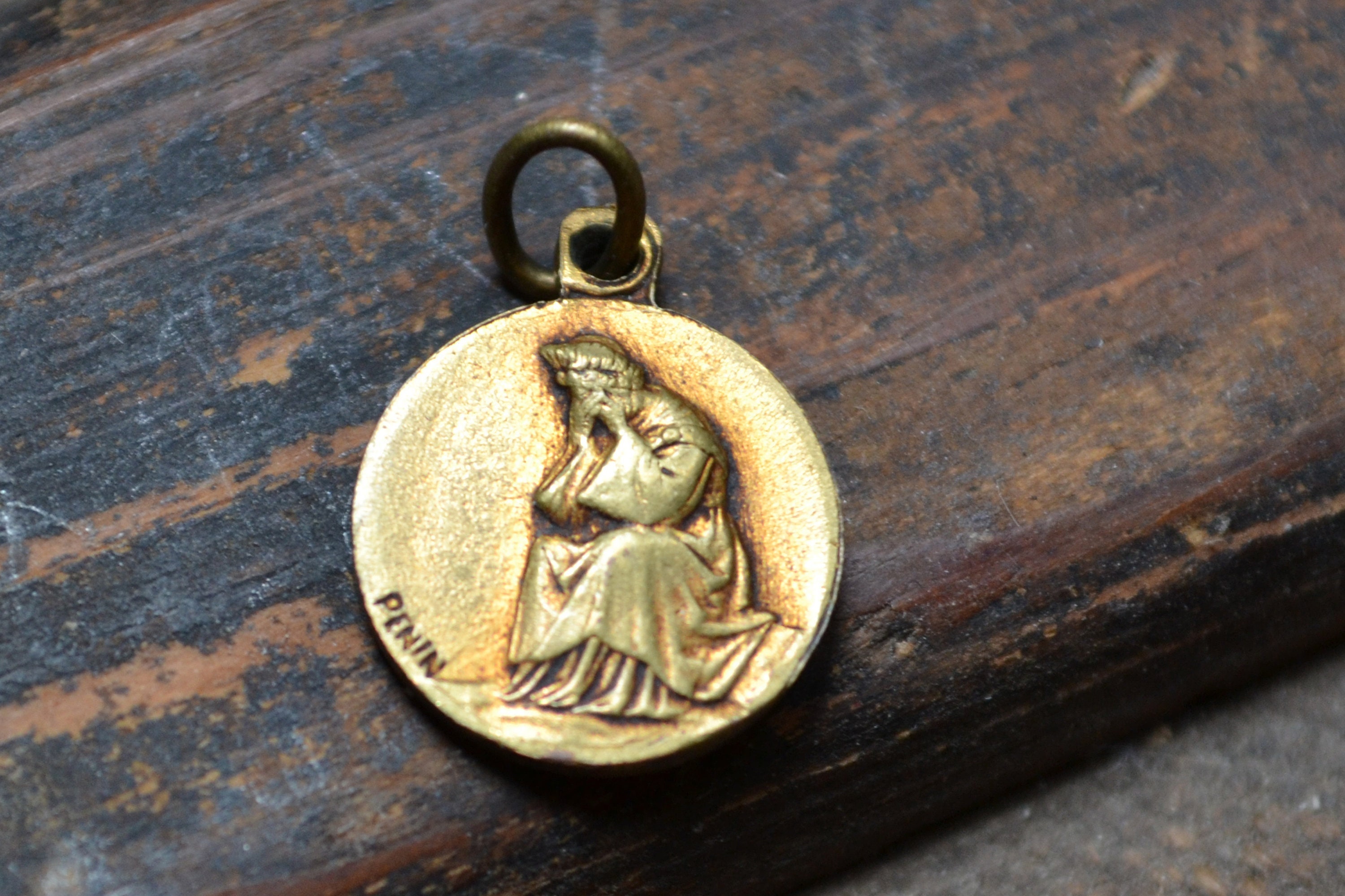 Antique, Penin, Notre Dame de La Salette, Médaille Religieuse, Cadeau Religieux, Catholique.