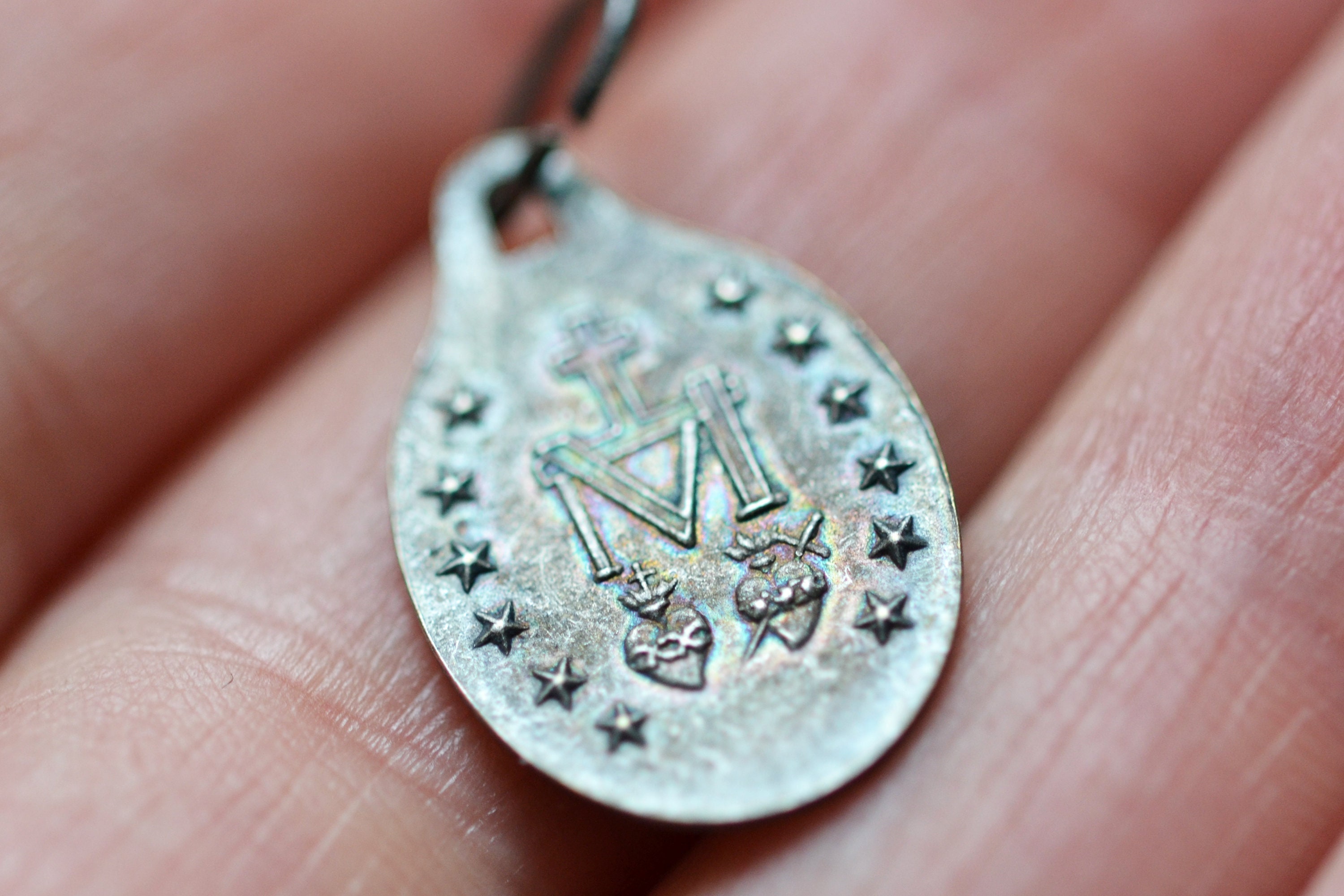 1830, Médaille Miraculeuse, Pendentif Vierge Marie, Apparition, France Vintage, Antique Médaille, Fr