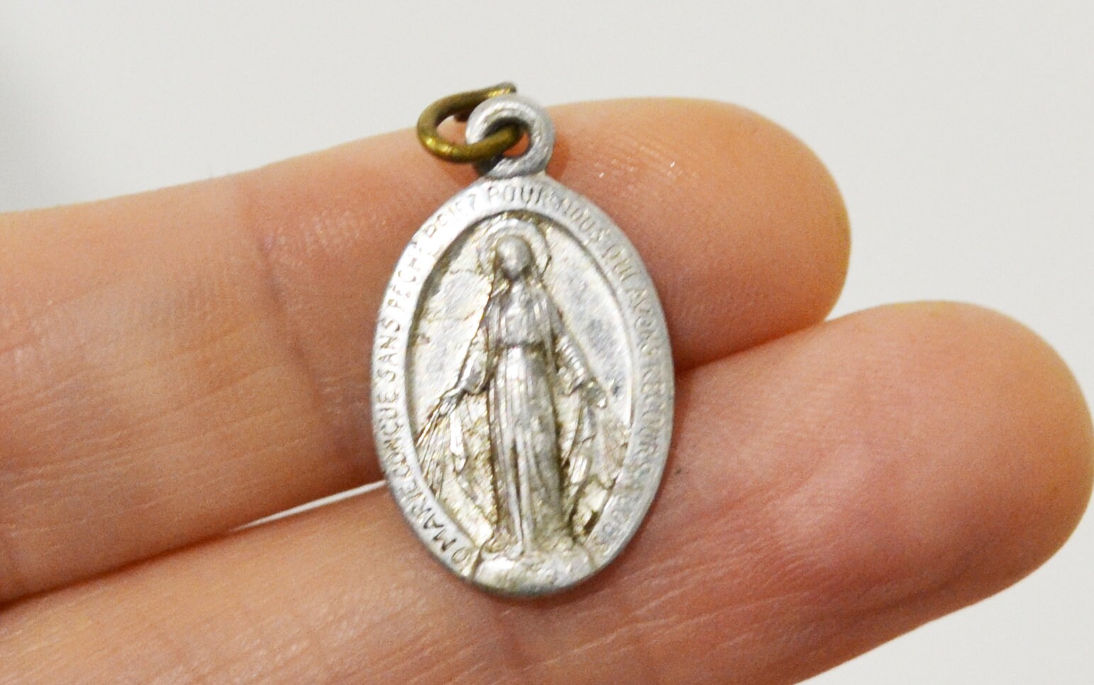 1830, Médaille Miraculeuse, Pendentif Vierge Marie, Apparition, France Vintage, Antique Médaille, Fr