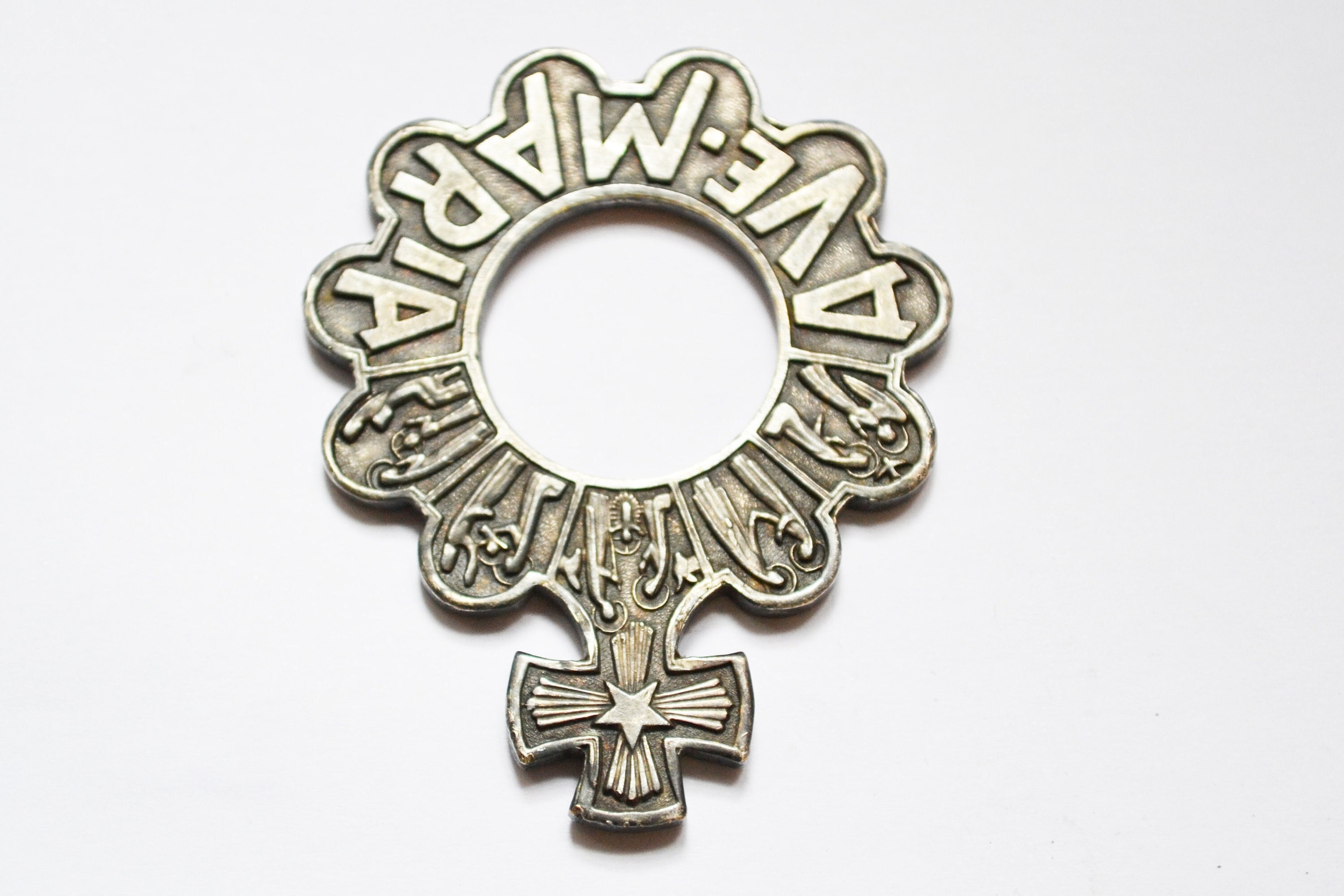 Magnifique Croix Dizainier, Pellegrin, Bague, Catholique, Couronnes d'épines , Doigt, Chapelet, Anne