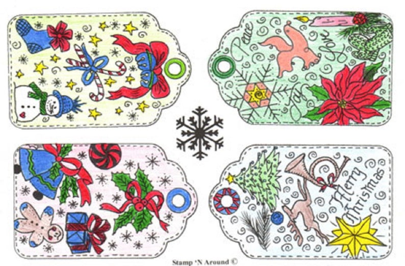Sparkle /'n Sprinkle Gray Rubber Stamp Set 169 Christmas Tags 50/% Off Until July 15th
